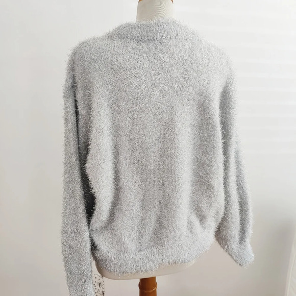 Sparkly Garland Sweater / Silver / Holiday Sweater / Size Large - Picture 4 of 5